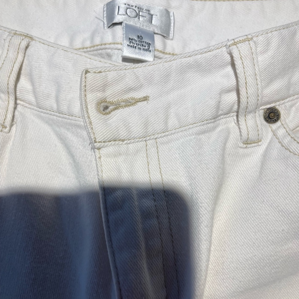 ANN TAYLOR LOFT White Medium Rise Denim Jeans Size 10